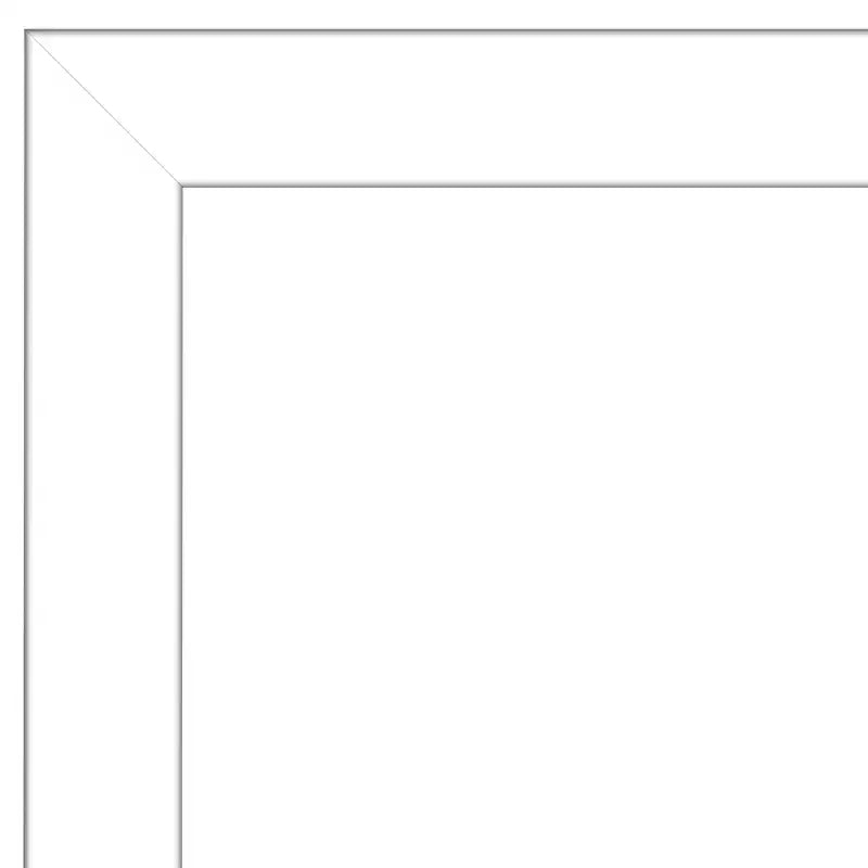 Miroir mural biseauté de 30 po x 30 po, sans biseau, blanc - Amanti Art