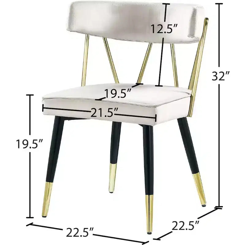 Chaises de salle à manger en velours Rheingold de Meridian Furniture, lot de 2