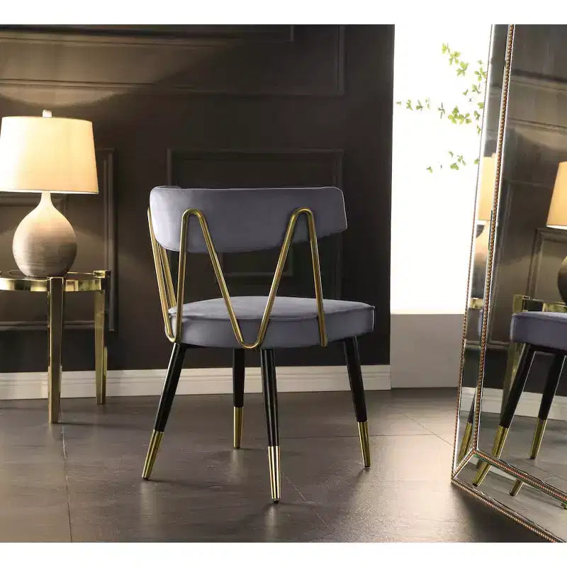 Chaises de salle à manger en velours Rheingold de Meridian Furniture, lot de 2