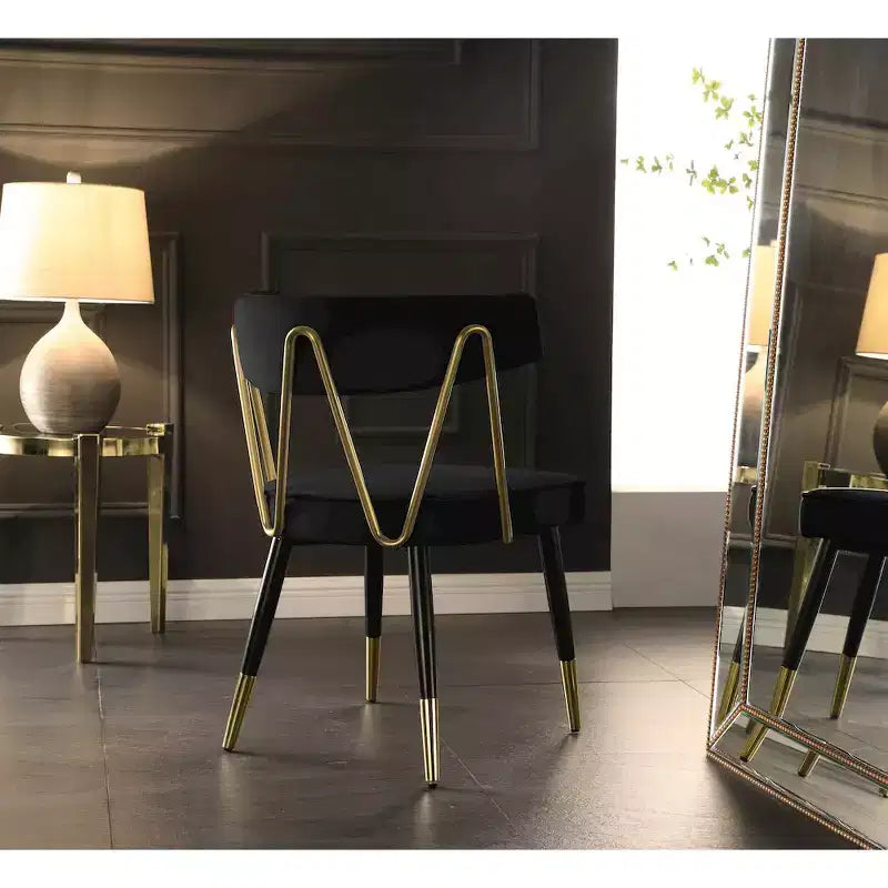 Chaises de salle à manger en velours Rheingold de Meridian Furniture, lot de 2