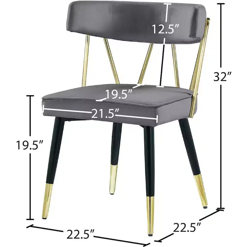 Chaises de salle à manger en velours Rheingold de Meridian Furniture, lot de 2