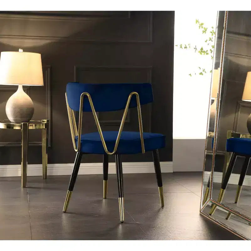 Chaises de salle à manger en velours Rheingold de Meridian Furniture, lot de 2