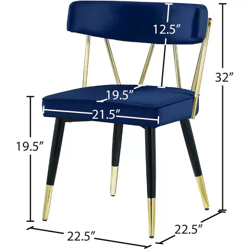 Chaises de salle à manger en velours Rheingold de Meridian Furniture, lot de 2