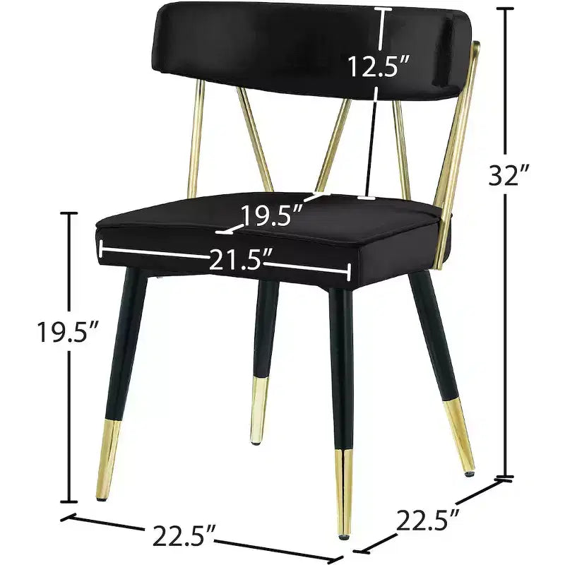 Chaises de salle à manger en velours Rheingold de Meridian Furniture, lot de 2