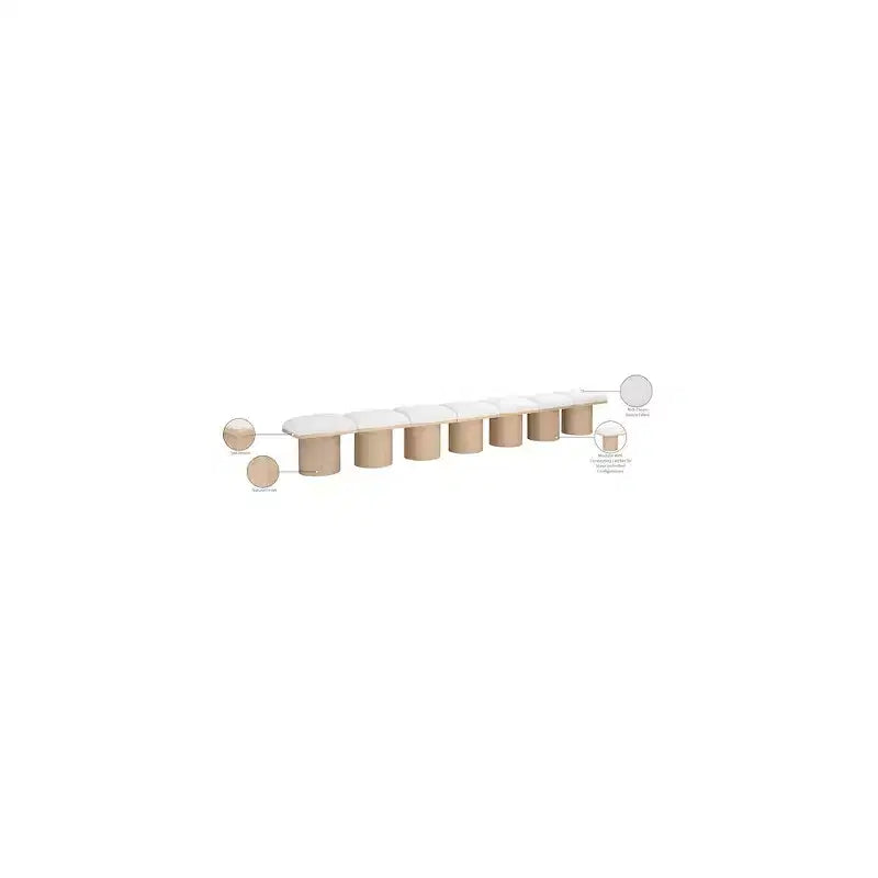 Meridian Furniture,Banc en tissu bouclé Pavilion
