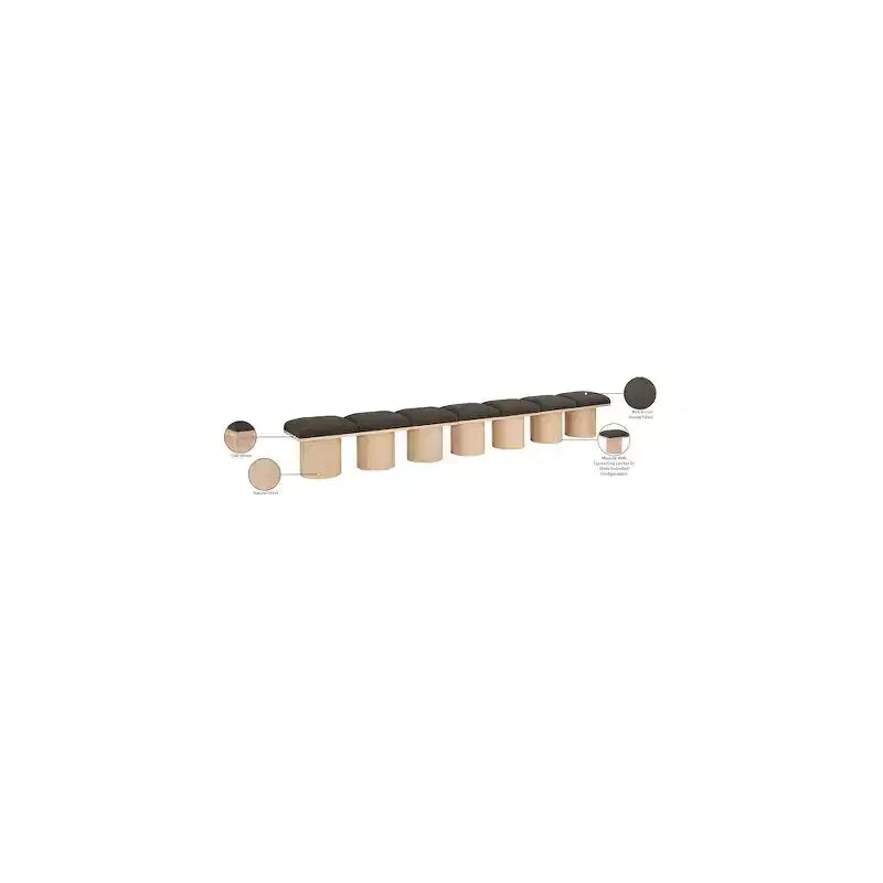 Meridian Furniture,Banc en tissu bouclé Pavilion