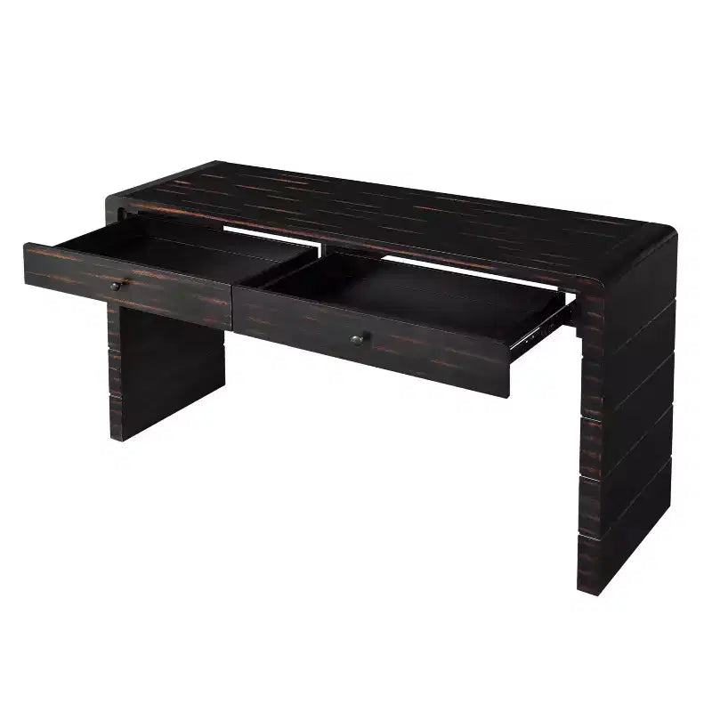 MAYEERTY Console incurvée avec rangement 2 tiroirs Consoles rustiques pour entrée Couloir Noir