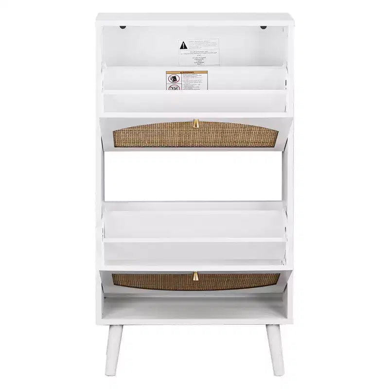 Meubles à chaussures Karl Home 2 tiroirs basculants en panneaux de particules blancs, 38,58 po (l)