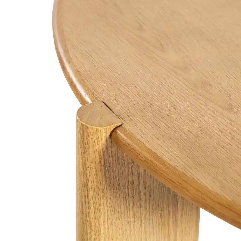 PexFix 42 x 42 Table de salle à manger ronde en bois massif pour 4 personnes, table de cuisine moderne de style ferme, petite table circulaire pour cuisine, salon, naturel