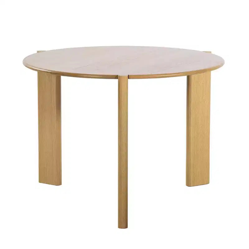 PexFix 42 x 42 Table de salle à manger ronde en bois massif pour 4 personnes, table de cuisine moderne de style ferme, petite table circulaire pour cuisine, salon, naturel