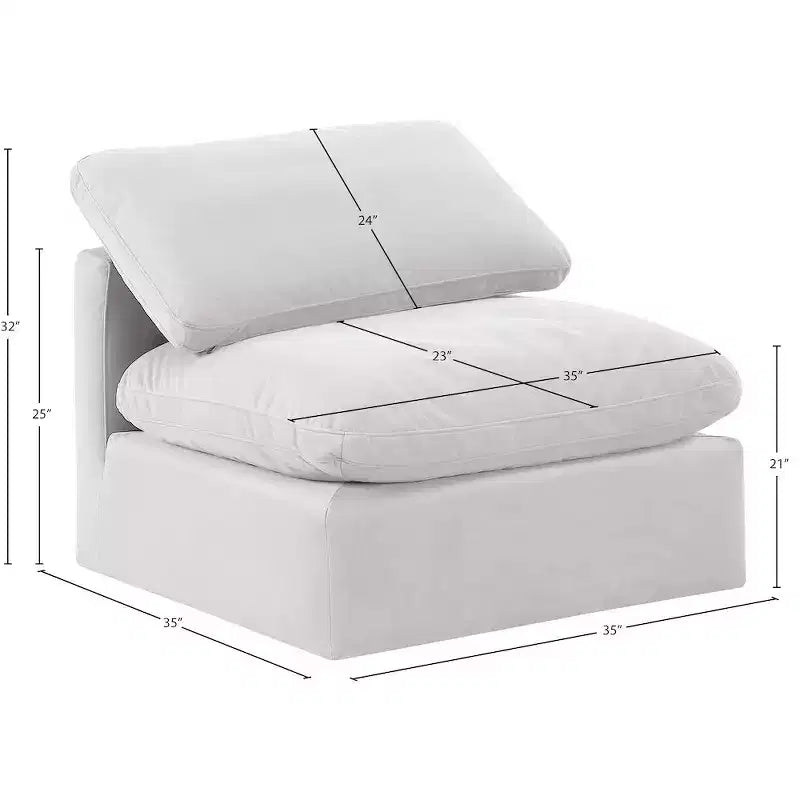 Chaise sans accoudoirs en velours Meridian Furniture Indulge