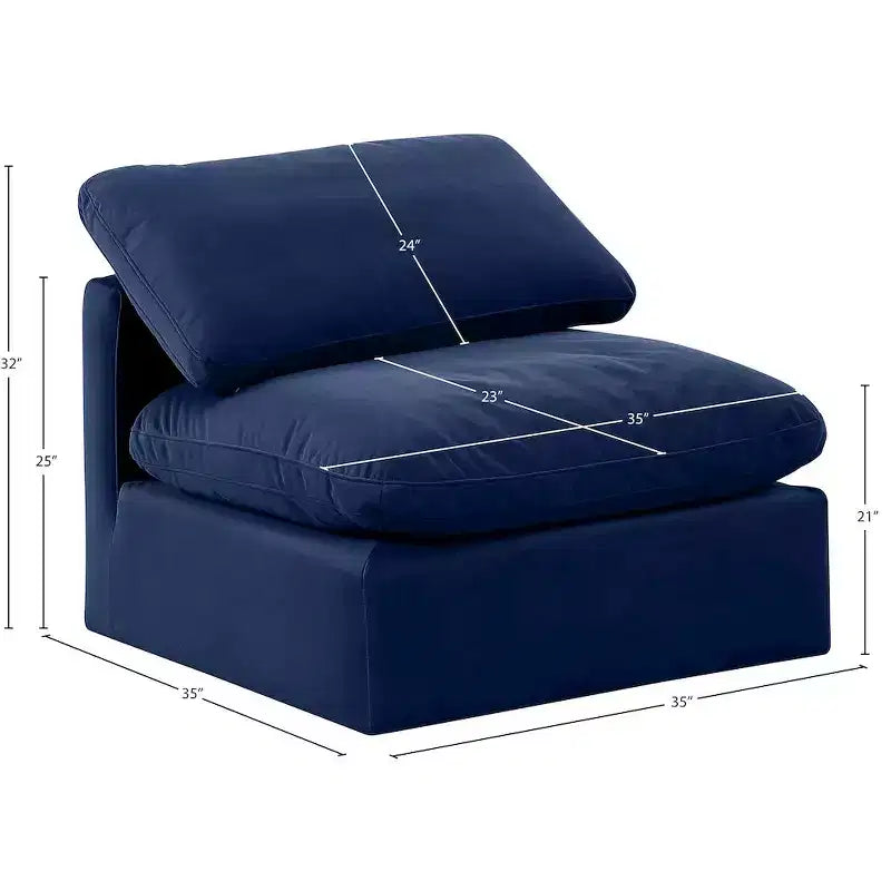Chaise sans accoudoirs en velours Meridian Furniture Indulge