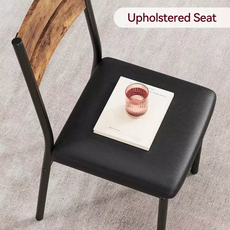Table à manger pour 2, petit ensemble de table de cuisine carrée pour 2, dinette moderne en bois peu encombrante avec rembourrage, mobilier de salle à manger 3 pièces