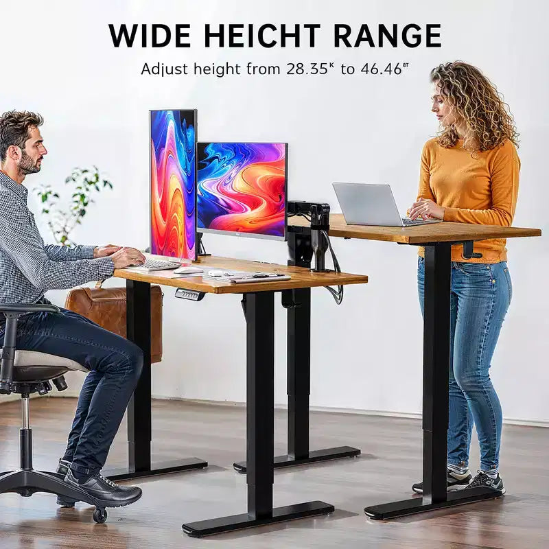 Bureau debout électrique réglable en hauteur ErGear, 160 x 70 cm, grand bureau d'ordinateur de télétravail avec mémoire et plateau en deux parties