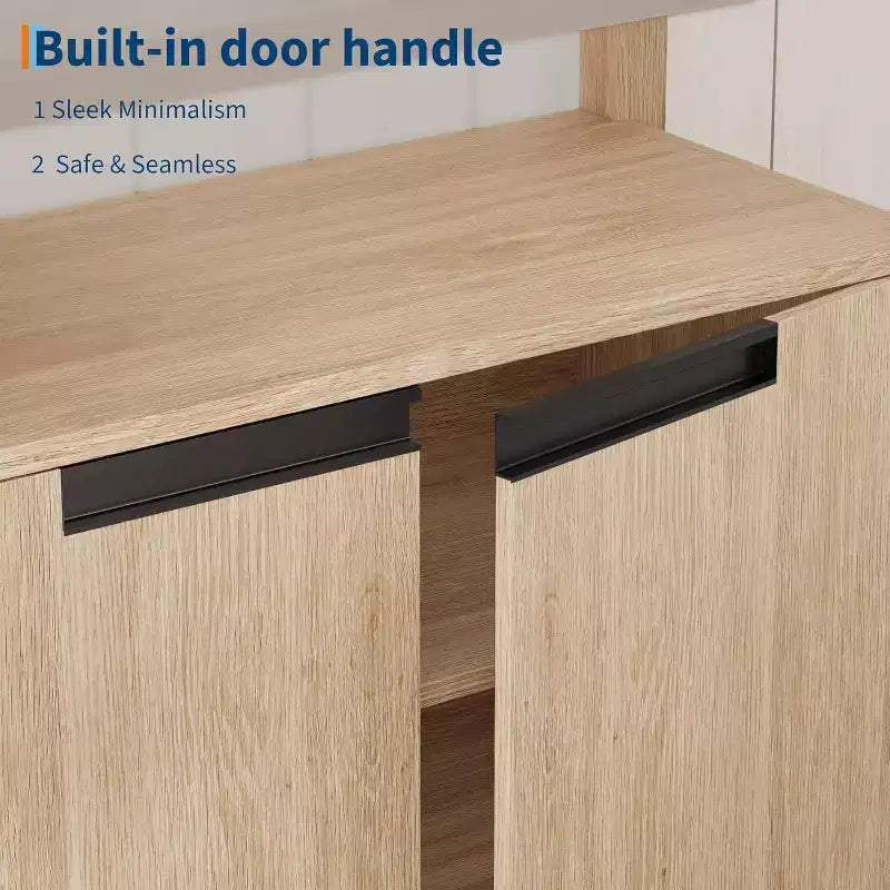 Meuble TV Acekool 63" pour téléviseurs jusqu'à 70", console média de style rustique avec placards de rangement et étagères réglables, centre de divertissement