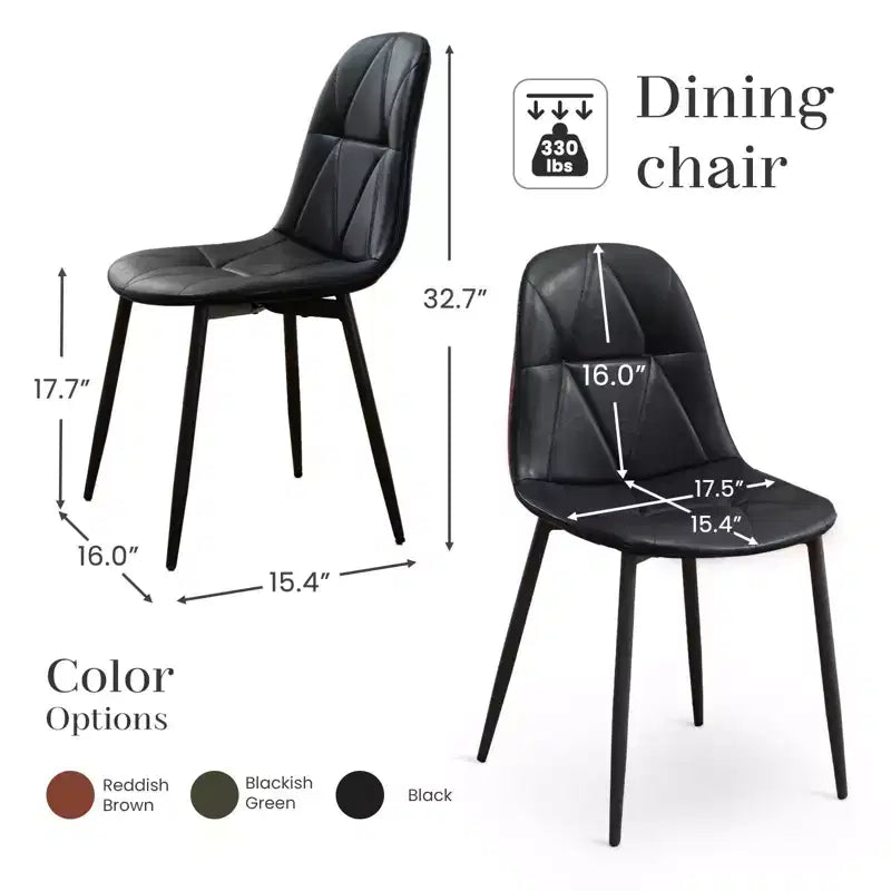 Hyleory Lot de 2 chaises de salle à manger modernes rembourrées en cuir vintage avec pieds en métal et dossier haut, pour cuisine et salle à manger