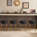 Tabouret de bar rond noir et or, lot de 2