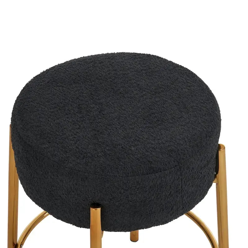 Tabouret de bar rond noir et or, lot de 2