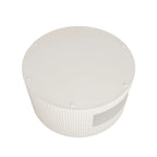 Table basse ronde à 2 niveaux, blanc/noir, motif rayures en relief, 80 cm