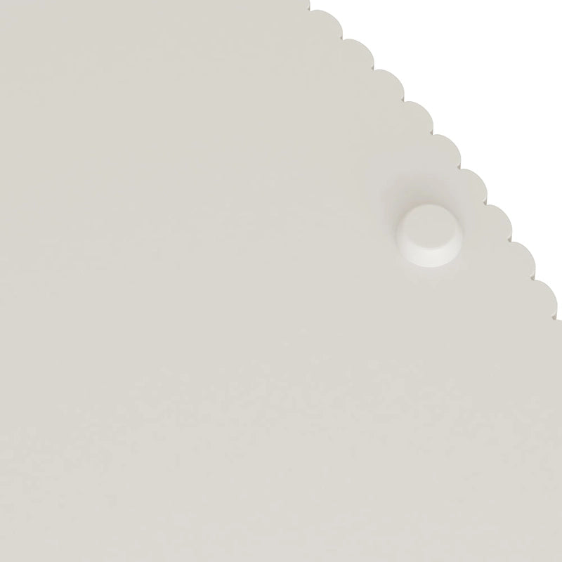 Table basse ronde à 2 niveaux, blanc/noir, motif rayures en relief, 80 cm