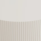 Table basse ronde à 2 niveaux, blanc/noir, motif rayures en relief, 80 cm