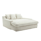 Canapé convertible 2 places en chenille marine / jaune moutarde / blanc / émeraude / gris