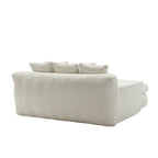 Canapé convertible 2 places en chenille marine / jaune moutarde / blanc / émeraude / gris