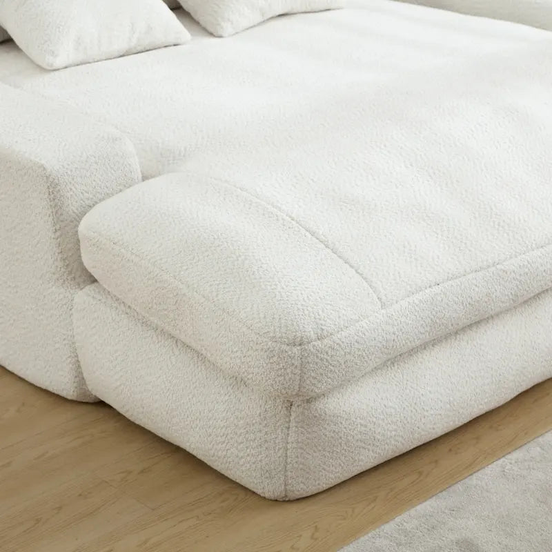 Canapé convertible 2 places en chenille marine / jaune moutarde / blanc / émeraude / gris