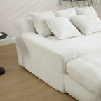 Canapé convertible 2 places en chenille marine / jaune moutarde / blanc / émeraude / gris
