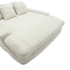 Canapé convertible 2 places en chenille marine / jaune moutarde / blanc / émeraude / gris