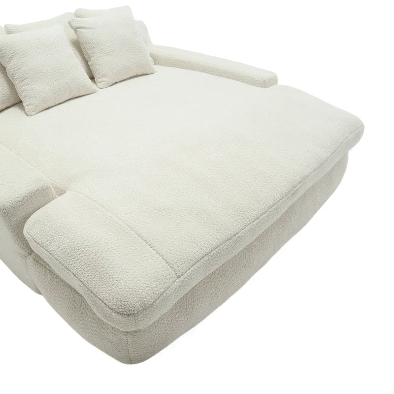 Canapé convertible 2 places en chenille marine / jaune moutarde / blanc / émeraude / gris