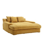 Canapé convertible 2 places en chenille marine / jaune moutarde / blanc / émeraude / gris