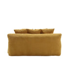 Canapé convertible 2 places en chenille marine / jaune moutarde / blanc / émeraude / gris