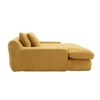 Canapé convertible 2 places en chenille marine / jaune moutarde / blanc / émeraude / gris