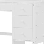 Bureau de style rétro blanc/espresso avec étagère et chaise, 1 personne
