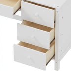 Bureau de style rétro blanc/espresso avec étagère et chaise, 1 personne