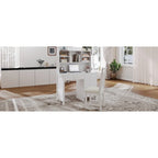 Bureau de style rétro blanc/espresso avec étagère et chaise, 1 personne
