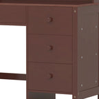 Bureau de style rétro blanc/espresso avec étagère et chaise, 1 personne