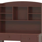 Bureau de style rétro blanc/espresso avec étagère et chaise, 1 personne