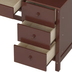 Bureau de style rétro blanc/espresso avec étagère et chaise, 1 personne