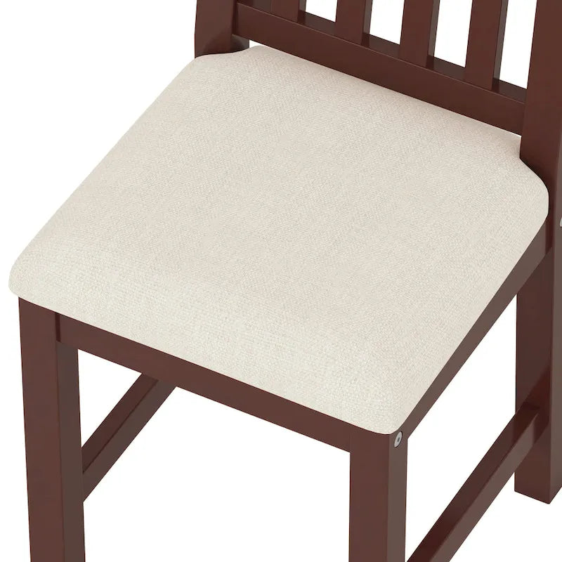 Bureau de style rétro blanc/espresso avec étagère et chaise, 1 personne