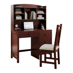 Bureau de style rétro blanc/espresso avec étagère et chaise, 1 personne
