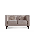 Causeuse capitonnée en velours Chesterfield pour 2 personnes, plusieurs coloris