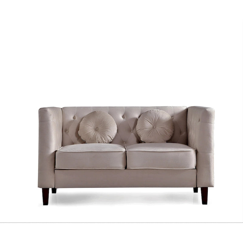 Causeuse capitonnée en velours Chesterfield pour 2 personnes, plusieurs coloris