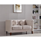 Causeuse capitonnée en velours Chesterfield pour 2 personnes, plusieurs coloris