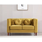 Causeuse capitonnée en velours Chesterfield pour 2 personnes, plusieurs coloris