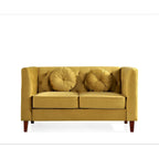 Causeuse capitonnée en velours Chesterfield pour 2 personnes, plusieurs coloris