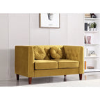 Causeuse capitonnée en velours Chesterfield pour 2 personnes, plusieurs coloris