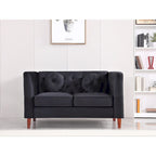 Causeuse capitonnée en velours Chesterfield pour 2 personnes, plusieurs coloris