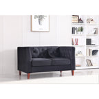 Causeuse capitonnée en velours Chesterfield pour 2 personnes, plusieurs coloris